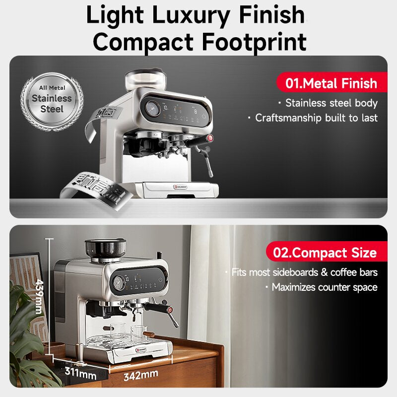 Hauswirt C5 Home All-in-One Grinder & Espresso Machine